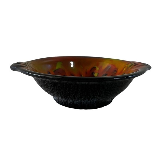 Cali Style Ceramic Bowl Deep Serving Dish Stamped 1108 Black Red Orange U.S.A. - Picture 5 of 7